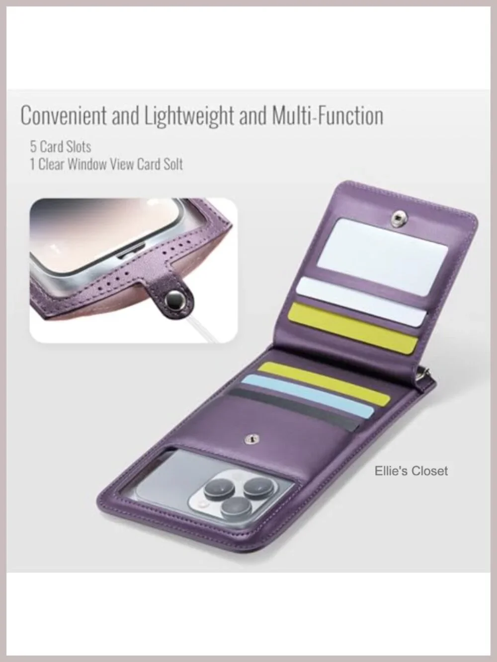 PU Leather Mini Crossbody Phone Bag with Adjustable Strap and Card Slots